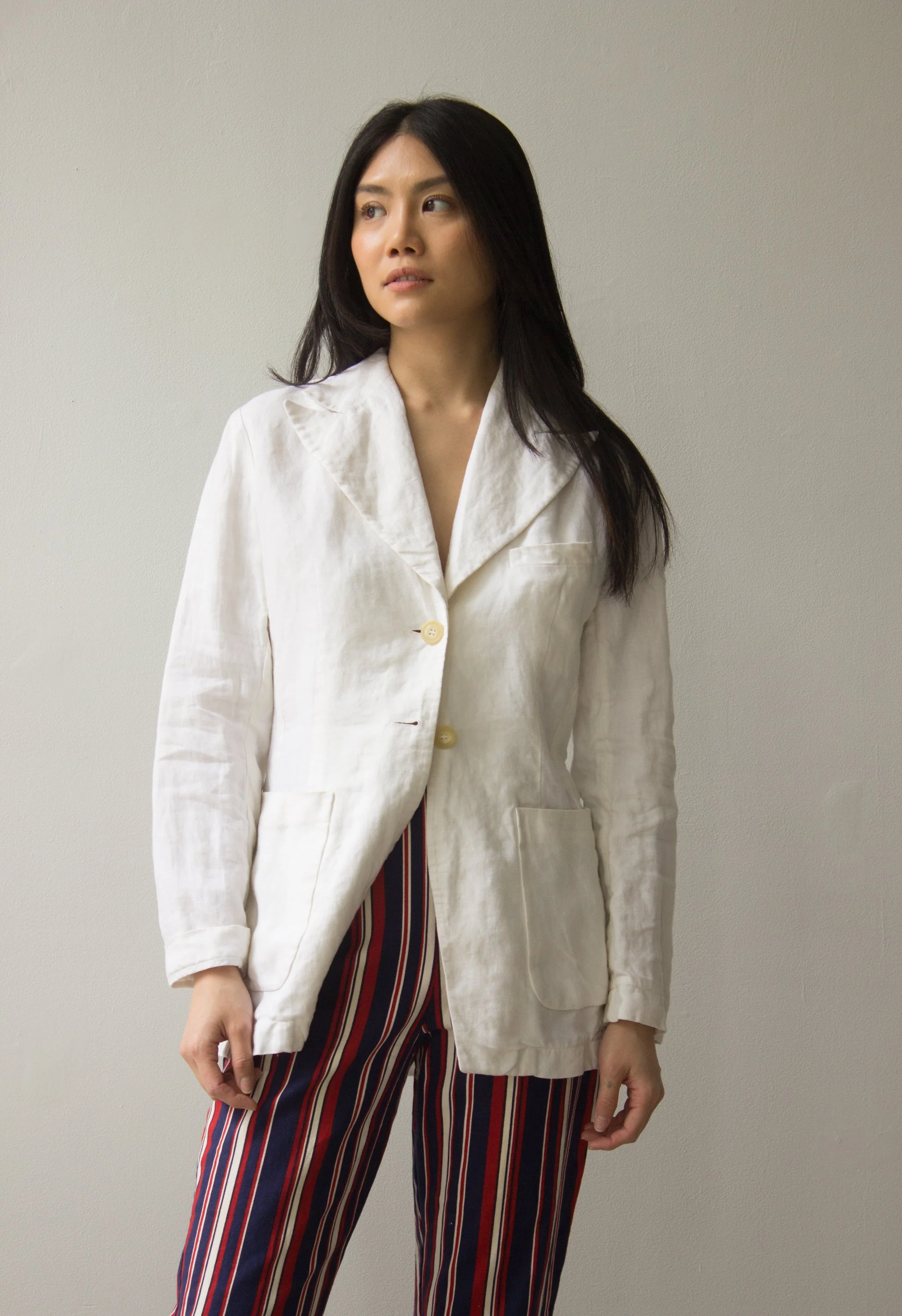 DRIES VAN NOTEN コットン100 白ジャケット DRIES VAN NOTEN コットン100 白ジャケット